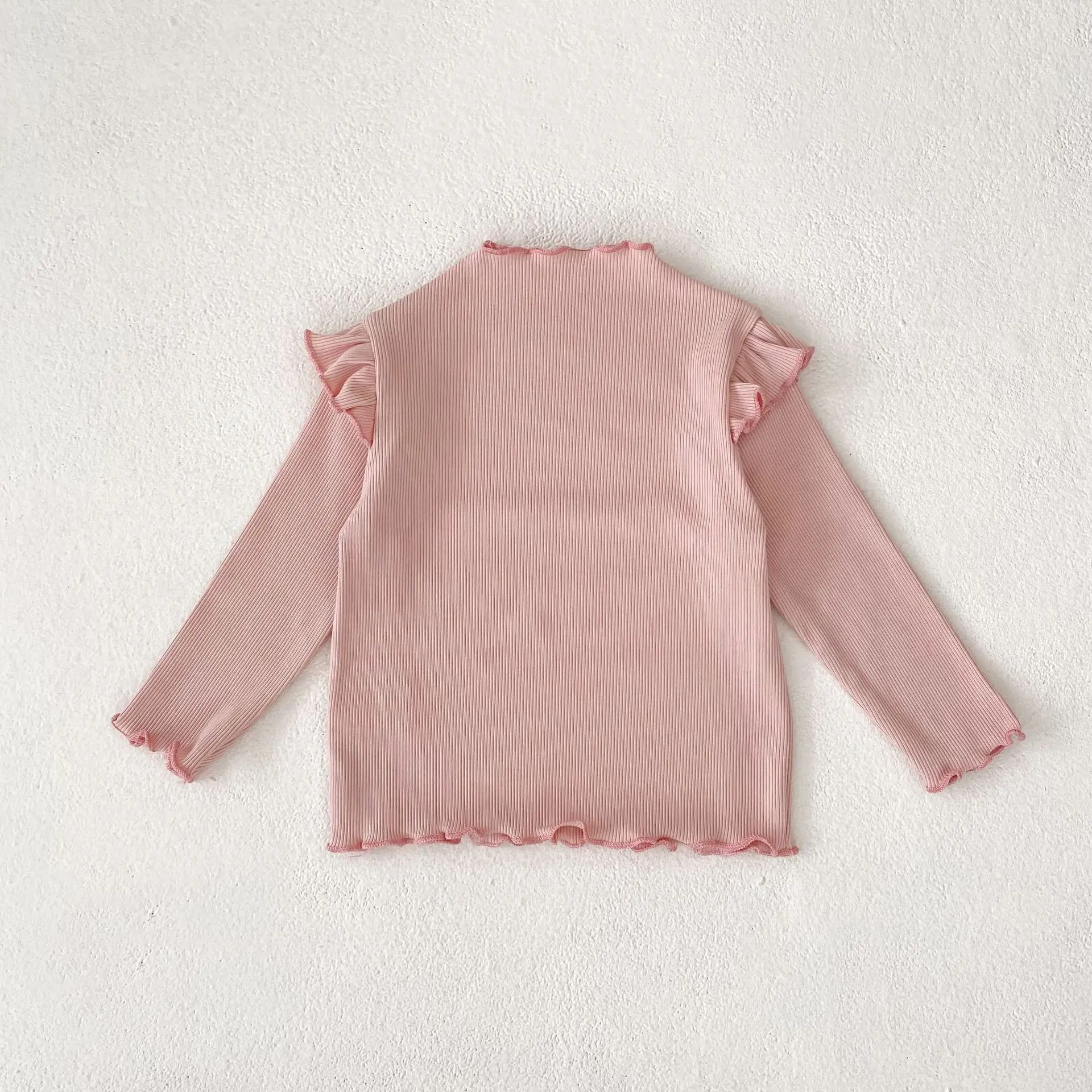 Autumn new 0-3 year old baby clothing, baby girl with short sleeves, long sleeves, round neck, pink versatile top