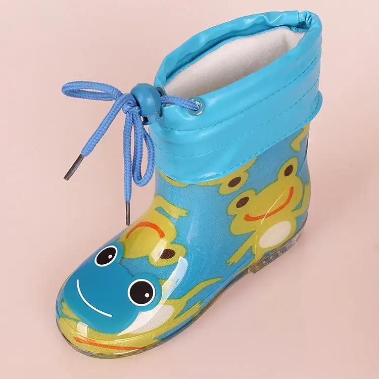 Fashionable Children's Rain Shoes Warm Cotton Anti-Slip Universal Rain Boots Baby Boy Girl Cute Cartoon Warm For Kids