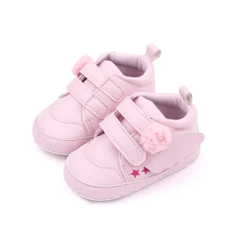 Spring Baby Boys Girls Angel Wings Shoes PU Leather Non-slip Flat Soft-sole Sport Sneakers Newborn First Walk 0-18Months
