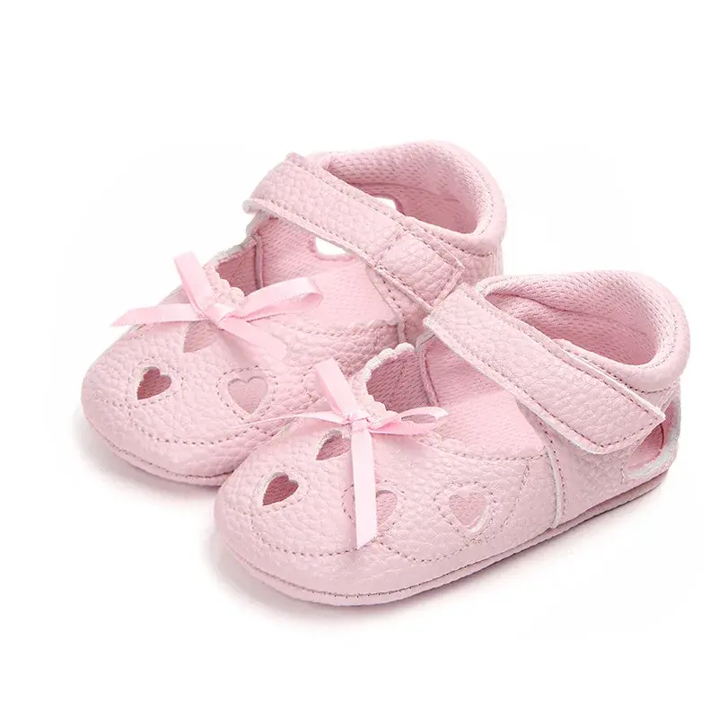 Baby Shoes Breathe PU Heart Shape Girl Shoes Toddler Soft Sole Anti-slip First Walkers Infant Learning Walking Gift