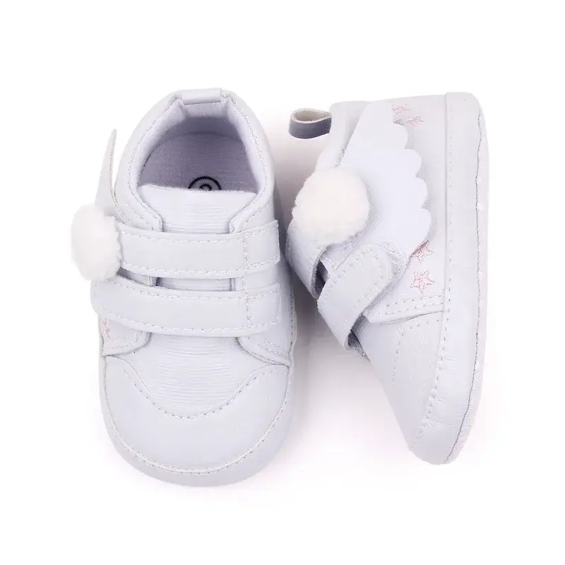 Spring Baby Boys Girls Angel Wings Shoes PU Leather Non-slip Flat Soft-sole Sport Sneakers Newborn First Walk 0-18Months