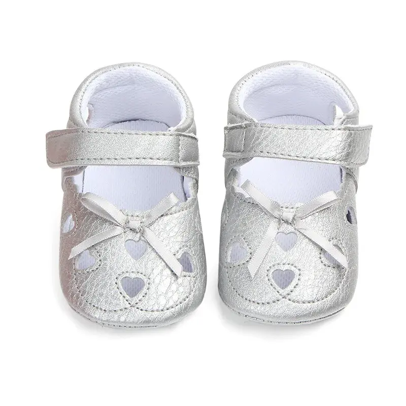 Baby Shoes Breathe PU Heart Shape Girl Shoes Toddler Soft Sole Anti-slip First Walkers Infant Learning Walking Gift