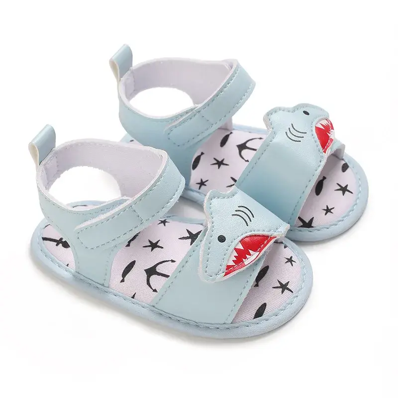 Baby Boys Girls Summer Sandals Closed-Toe Infant Soft Rubber Sole Outdoor Shoes for Toddler First Walkers 0-1Y