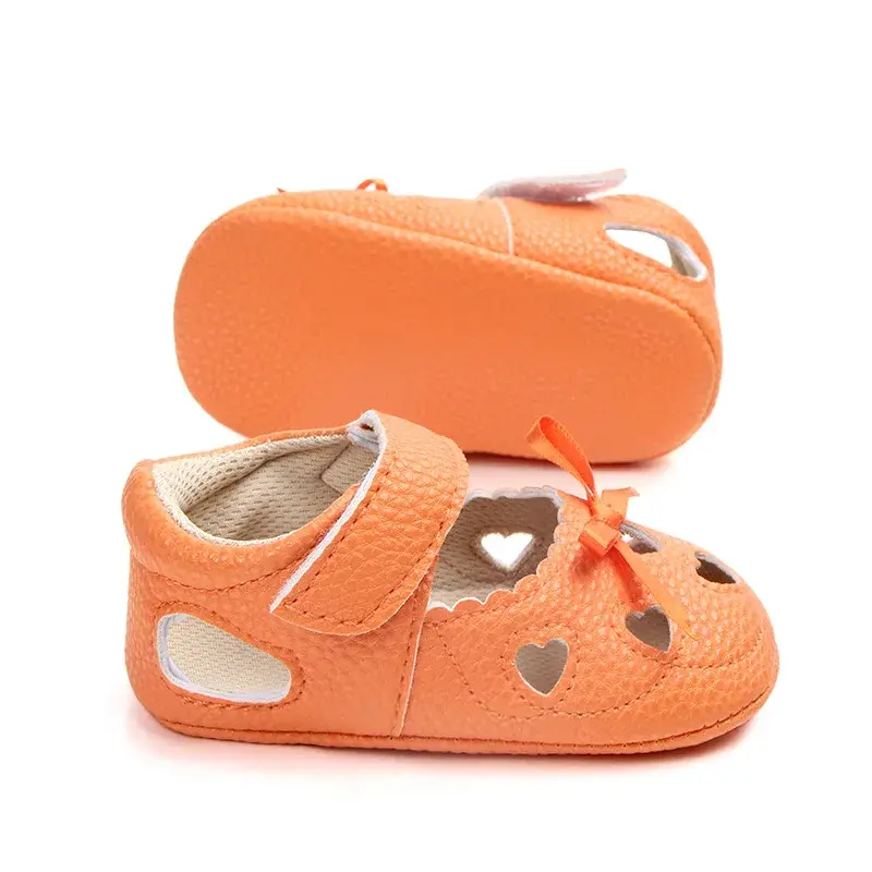 Baby Shoes Breathe PU Heart Shape Girl Shoes Toddler Soft Sole Anti-slip First Walkers Infant Learning Walking Gift