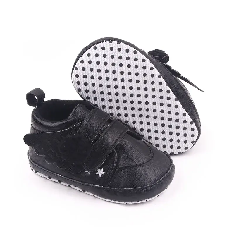 Spring Baby Boys Girls Angel Wings Shoes PU Leather Non-slip Flat Soft-sole Sport Sneakers Newborn First Walk 0-18Months