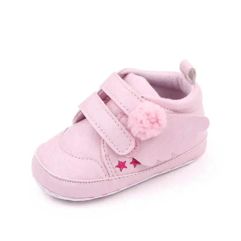 Spring Baby Boys Girls Angel Wings Shoes PU Leather Non-slip Flat Soft-sole Sport Sneakers Newborn First Walk 0-18Months
