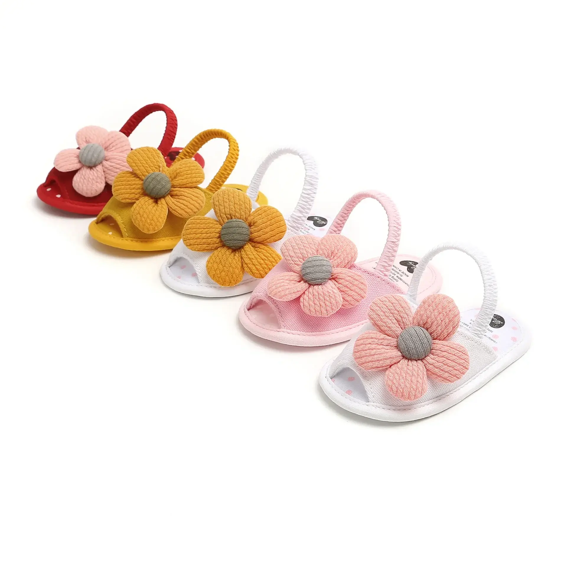 Newborn Baby Big Flower Girl Sandals for Newborn Girl Slippers Prewalker Trainers Fur Summer Floral First Walker