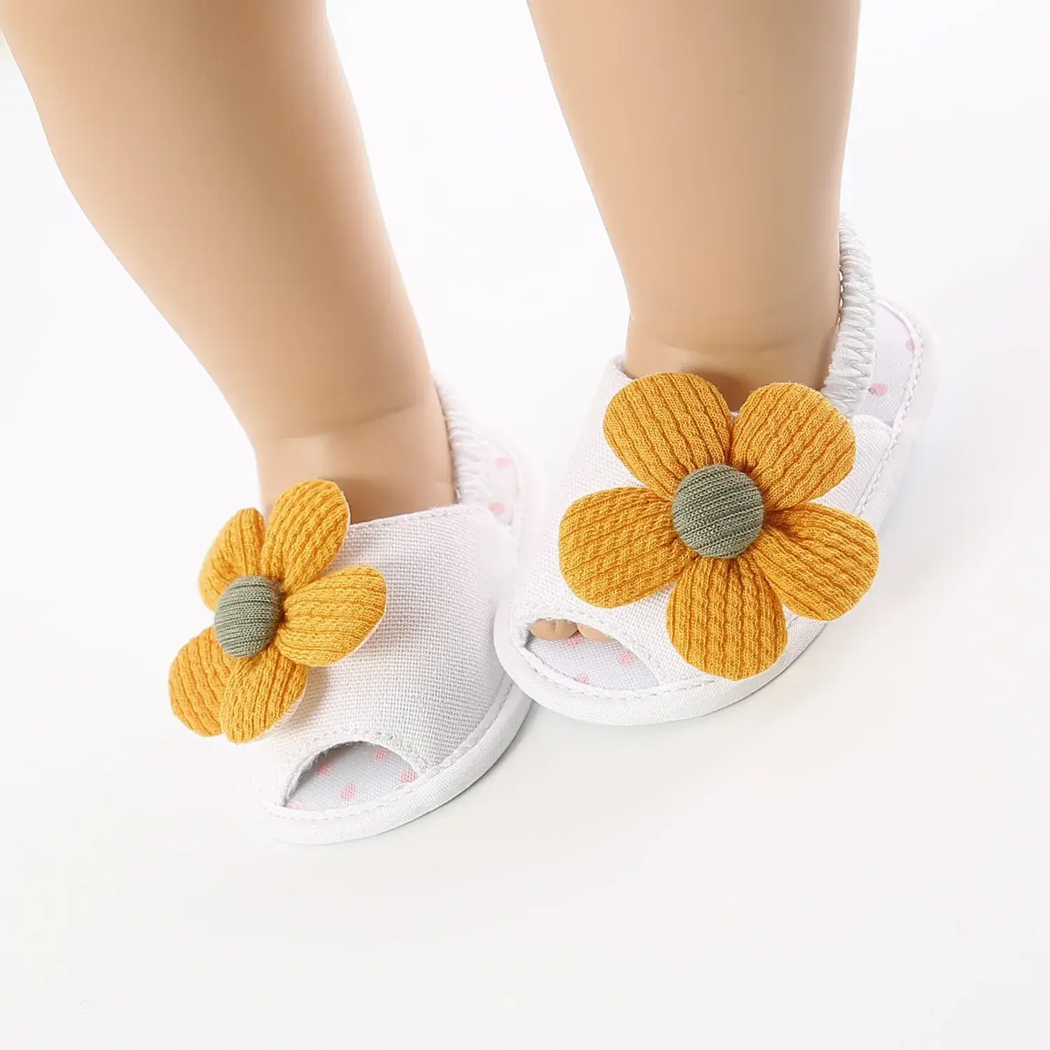 Newborn Baby Big Flower Girl Sandals for Newborn Girl Slippers Prewalker Trainers Fur Summer Floral First Walker
