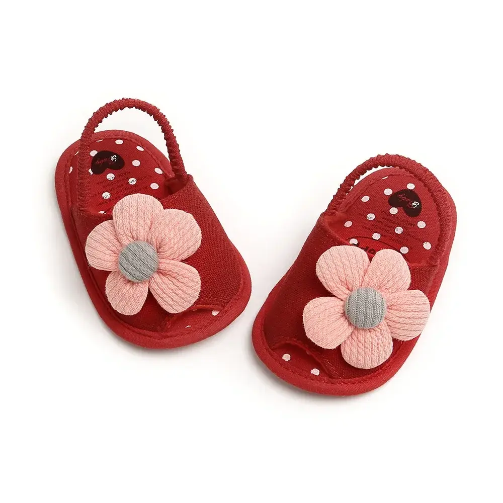 Newborn Baby Big Flower Girl Sandals for Newborn Girl Slippers Prewalker Trainers Fur Summer Floral First Walker