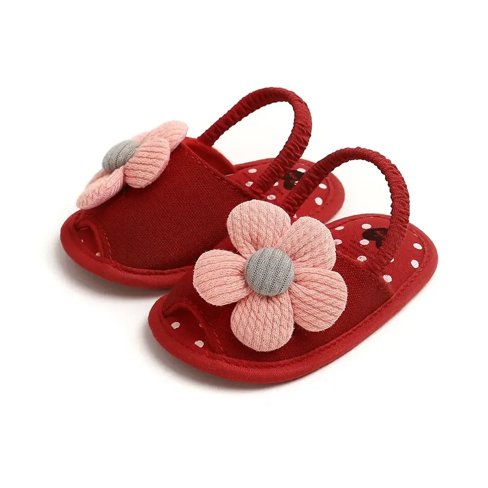 Newborn Baby Big Flower Girl Sandals for Newborn Girl Slippers Prewalker Trainers Fur Summer Floral First Walker