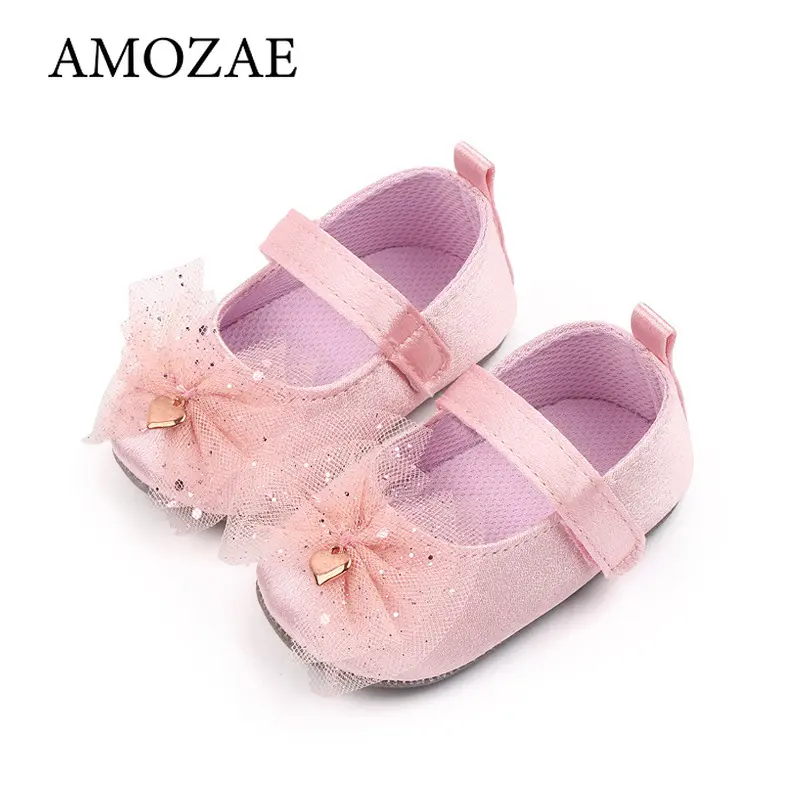 0-18M Baby Shoes Baby's First Pair of Toddler Shoes Baby Breathable Non-slip Girls Fashion Shoes Princess Lace Style