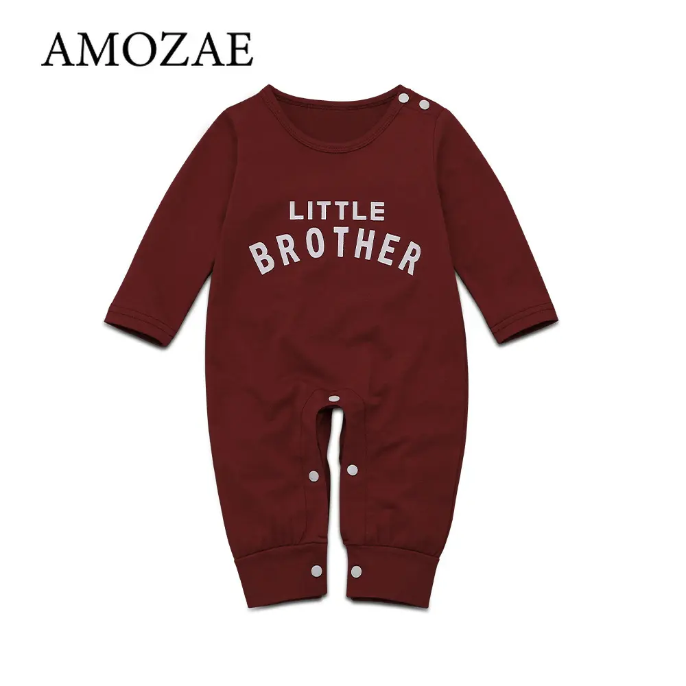 Newborn Baby Boys Spring Autumn Romper Letter Long Sleeve Baby Boys Jumpsuits Solid Black Blue Playsuit For Baby Boys