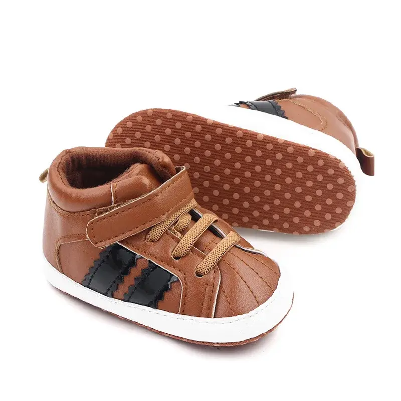 Toddler Newborn Shoes First Walker Star Two Striped PatchWork Baby Shoes For Boys Girls Hard Sole Shoes Spring Bebes Sneakers