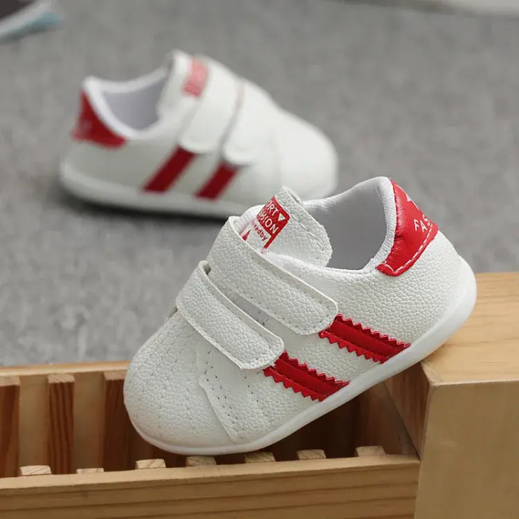 Baby Kids Casual Shoes Soft Sole Low Top Spring Autumn Magic Patched White Shoes Boys Girls First Walking