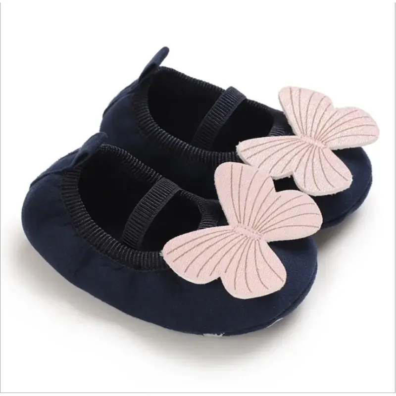 Summer Baby Girls Flat Shoes Soft Sole 3D Butterfly Soft Sole Non-slip Indoor Outdoor Toddler Girls First Walkers