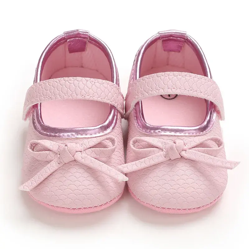 2025 Baby Shoes Hook & Loop Infant Newborn Baby Girl Butterfly-knot Non-SlipBaby Shoes Solid First Walkers 0-1Y