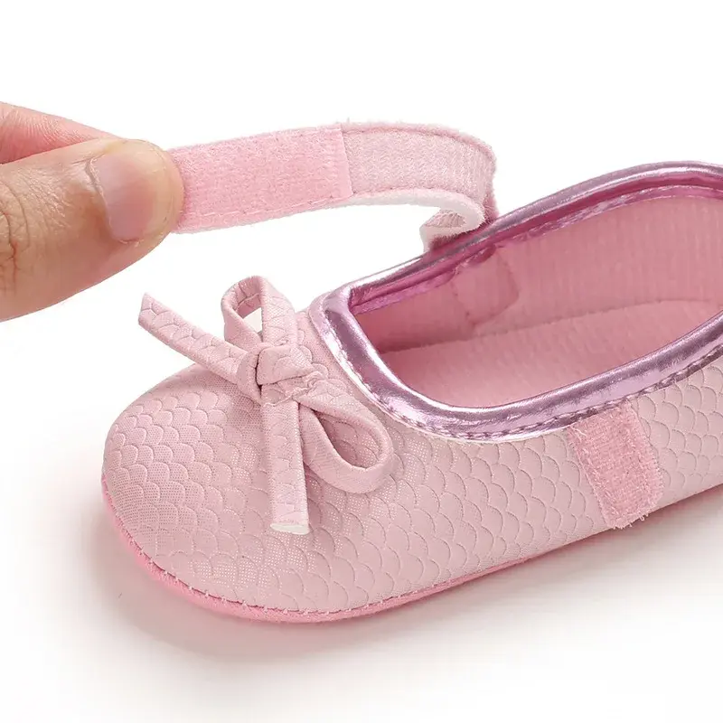 2025 Baby Shoes Hook & Loop Infant Newborn Baby Girl Butterfly-knot Non-SlipBaby Shoes Solid First Walkers 0-1Y