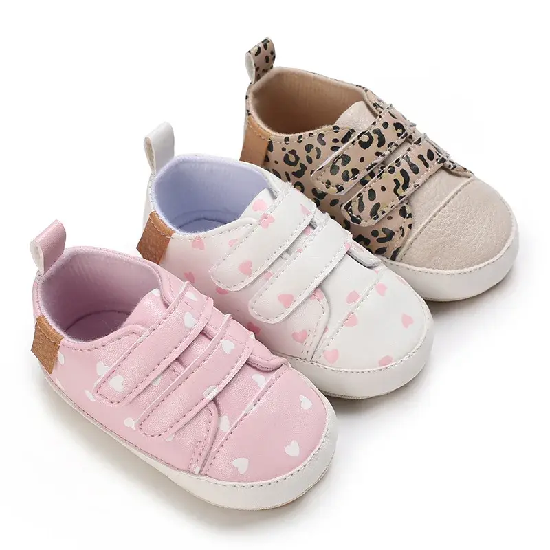 2025 Baby Shoes Infant Boys Girls Casual PU Shoes Sneakers Soft Sole Anti-Slip Breathe Newborn First Walkers Toddler Crib Shoes