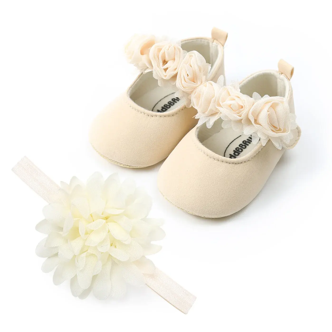 Newborn Baby Girls Shoes + Headband Set Bowknot Flower Princess Shoe Toddler Soft Sole Walking Cotton First Walkers All Seasons