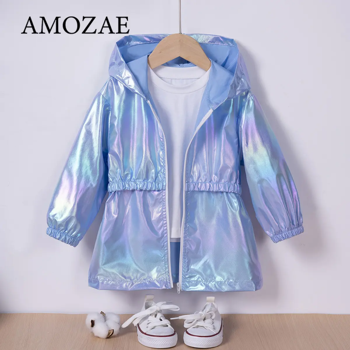 Spring Summer Childrens Light Thin Breathable Zipper Coat Jacket for Boys Girls Fashion Casual Cute Hooded Jacket Popular Wear