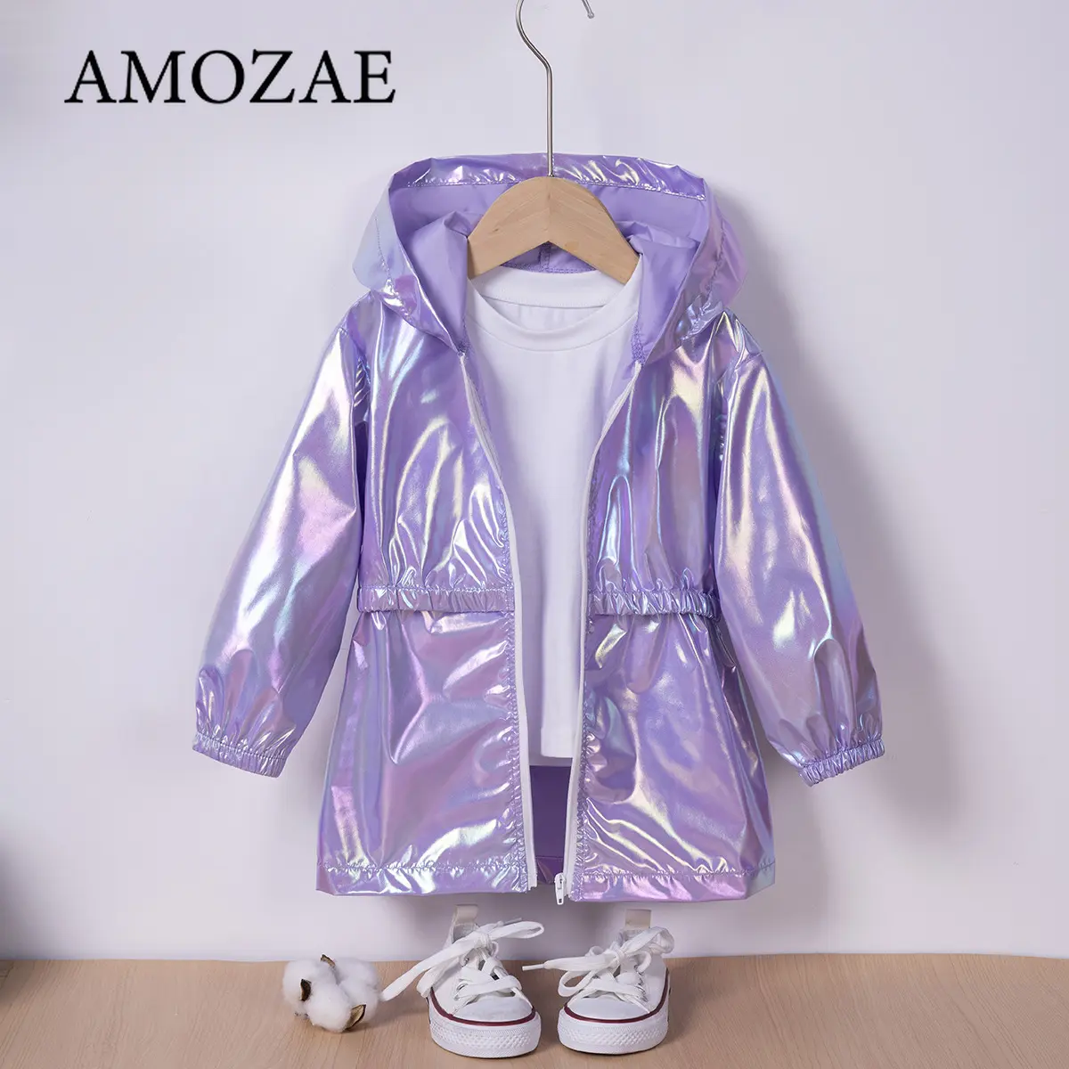 Spring Summer Childrens Light Thin Breathable Zipper Coat Jacket for Boys Girls Fashion Casual Cute Hooded Jacket Popular Wear
