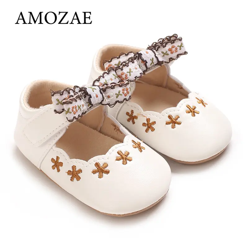 Girls Fashion Princess Shoes Spring and Autumn Soft Rubber Soled First Toddler Shoes Casual Walking 0-18 Months