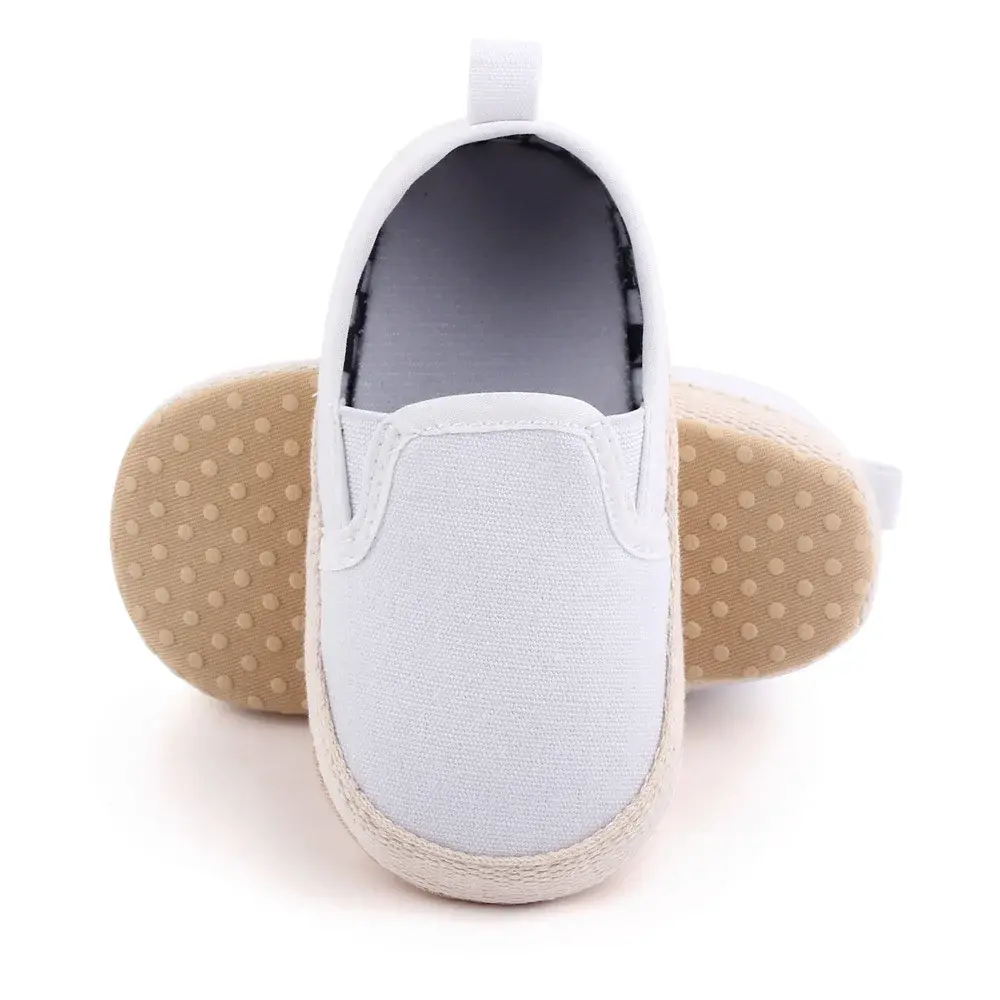 Newborn White Shoes for Kids Baby Boys Girls Solid Color Crib Shoes Soft Sole Prewalker for Toddler