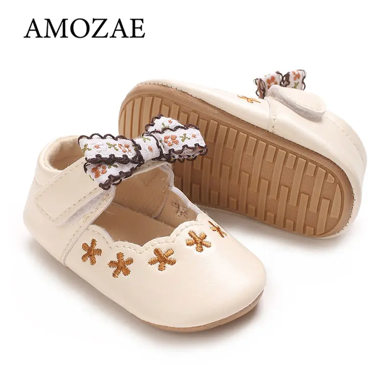 Girls Fashion Princess Shoes Spring and Autumn Soft Rubber Soled First Toddler Shoes Casual Walking 0-18 Months