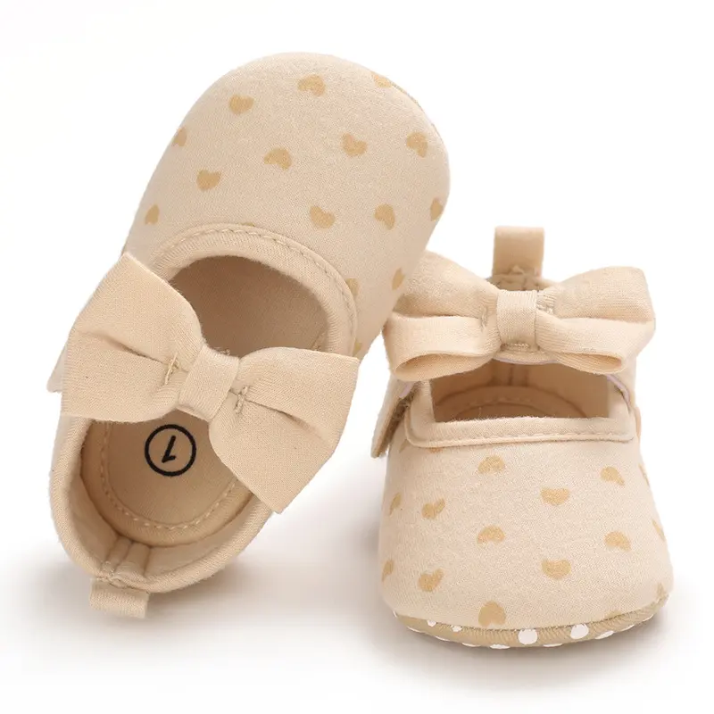 Baby Girls Shoes Infant Bow Princess Shoe Spring Newborn Toddler Cotton Shoe Soft Comfort Children's Walking Footwear