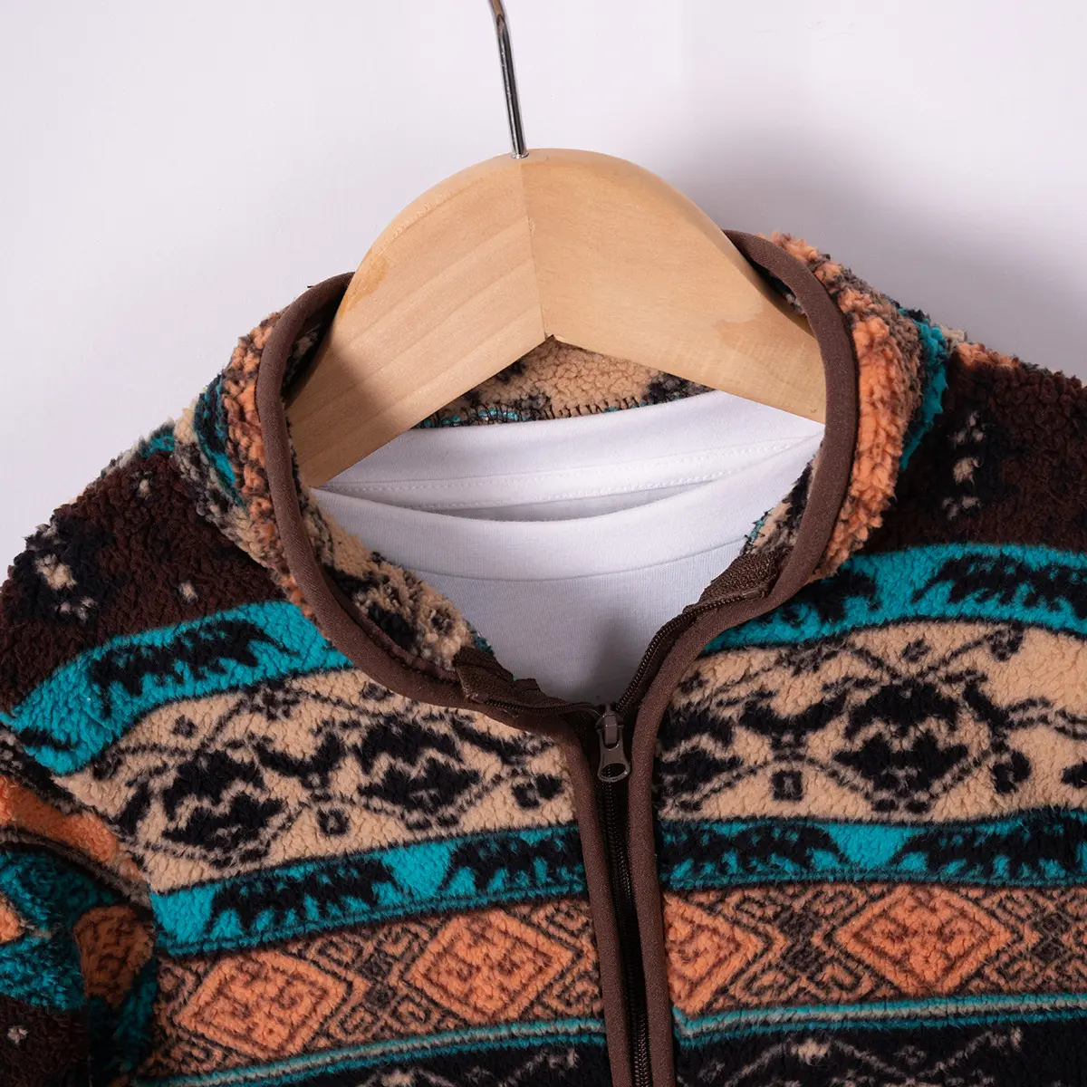 Autumn Winter Toddler Baby Boys Girls Zipper Coat Retro Ethnic Embroidery Shaker Fleece Thickened Loose Fit Versatile Jacket
