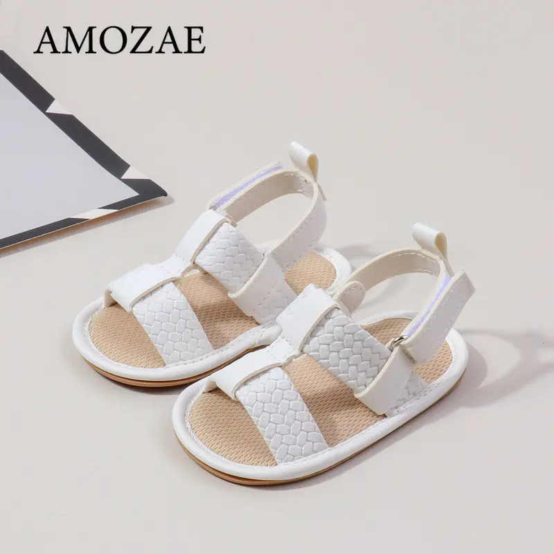 Summer Newborn Baby Boys Sandals PU Soft Bottom Sole Anti-Slip Infant First Walker Crib Shoes