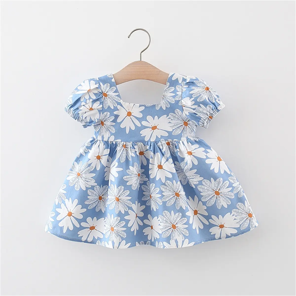 Summer Girl Baby Beach Dress Baby Flowers Cool Daily Skirt Children'S Sweet Casual Knee Long Daisy Clothes