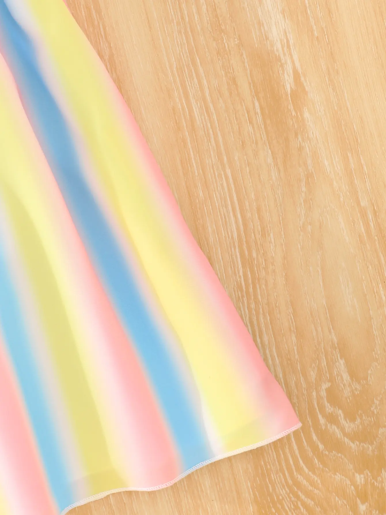 New Summer Rainbow Striped Print Halter Dress Fabric Comfortable Cool Soft Beach Holiday Style Casual Princess Dress