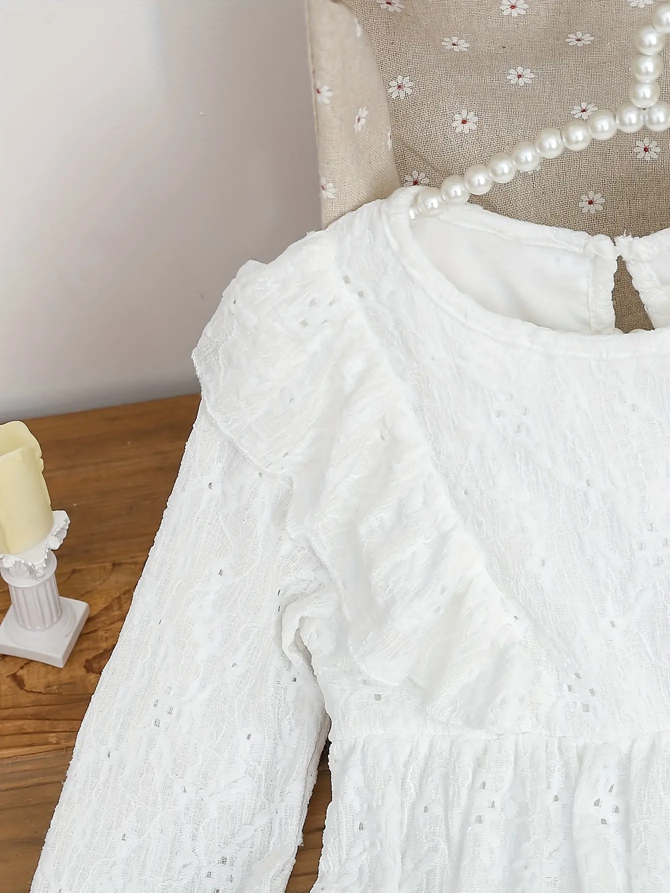 Spring And Summer Knitted Jacquard Fabric Sweet And Cute White Dress For Girls Outdoor Casual Short Skirt