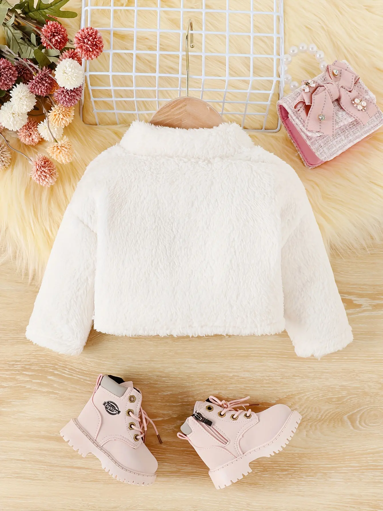 Winter Windproof Plush Jacket Fashionable Baby Girl Autumn And Winter Warm Coat Warm Comfortable And Cute Zipper Shirt