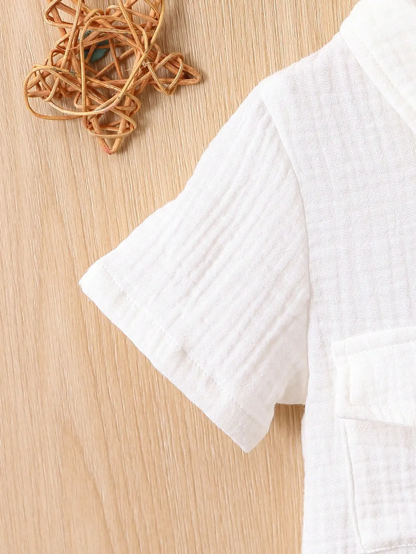 Summer Casual Comfort Soft Solid Color Simple Cotton Short Sleeve Romper Baby Girl Pocket Fashion Baby Boy Romper