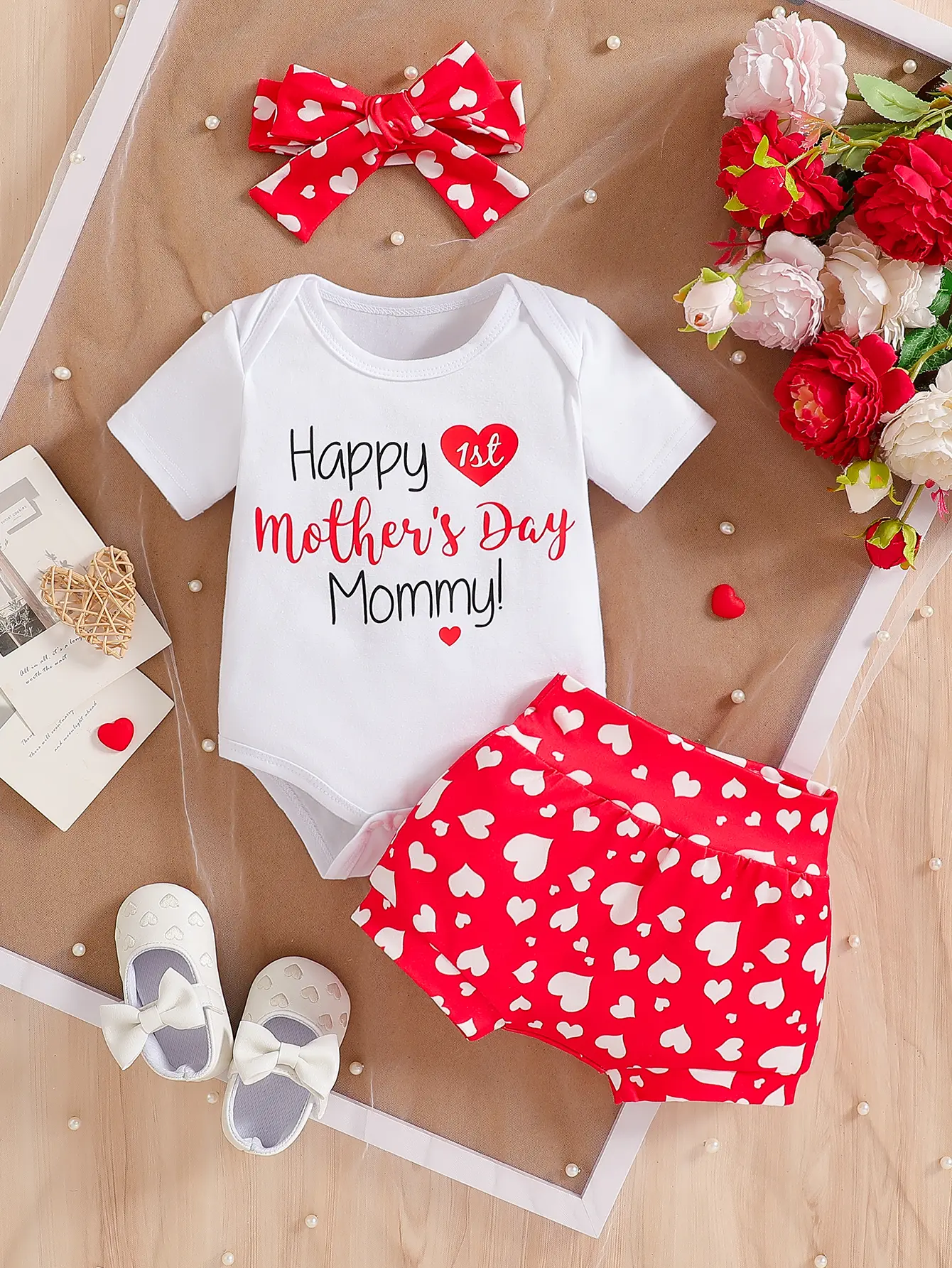 Newborn baby girl summer cute rabbit full print pattern round neck rabbit cute print short sleeved jumpsuit (with crotch) and ca