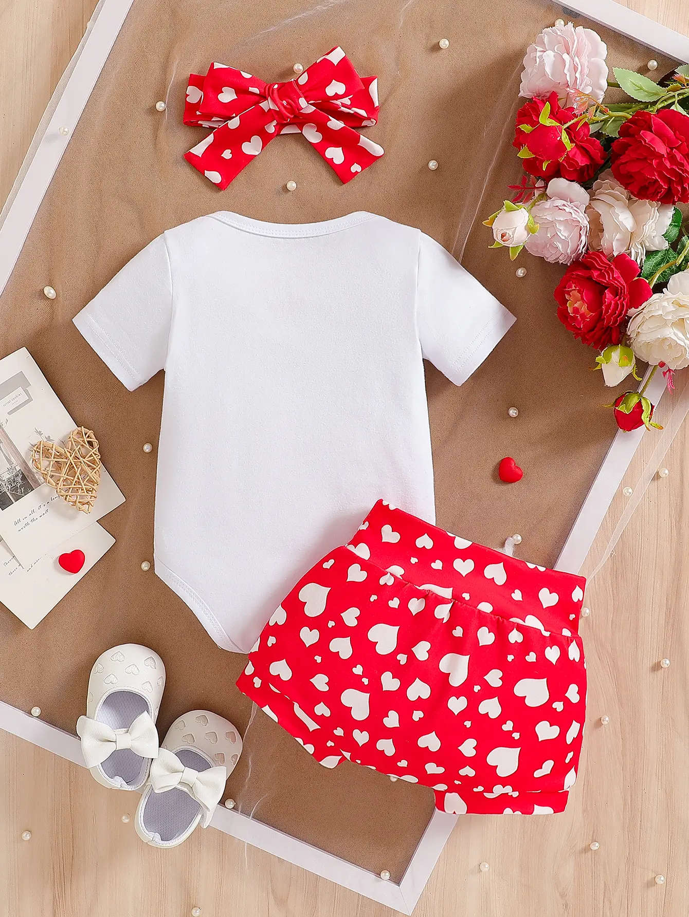 Newborn baby girl summer cute rabbit full print pattern round neck rabbit cute print short sleeved jumpsuit (with crotch) and ca