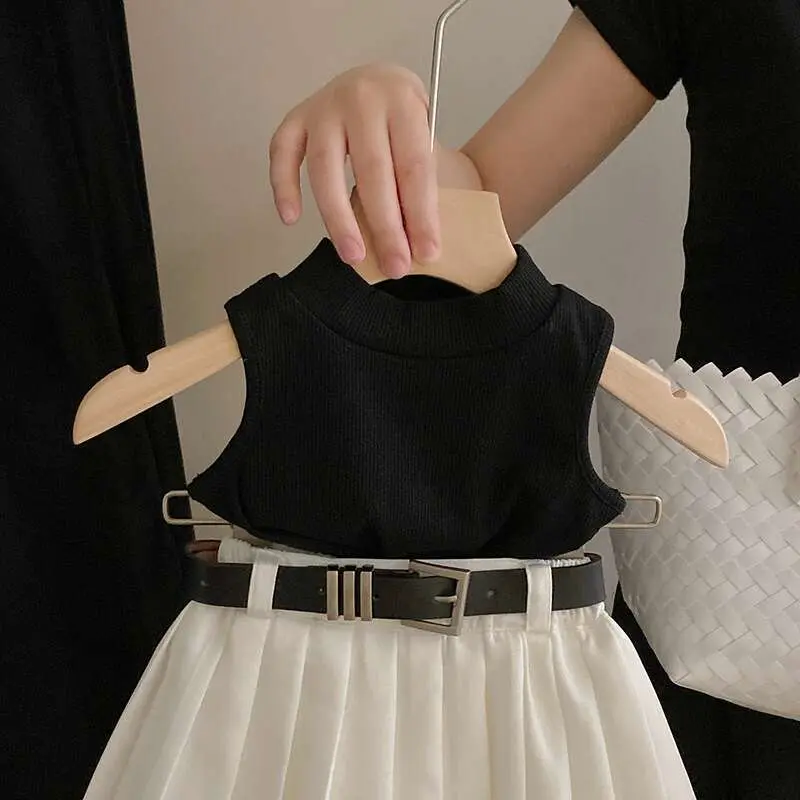 Girls Knitted Sleeveless Vest Set Sweet Cool Pleated Skirt And Pants Summer Trendy Outfit for Kids