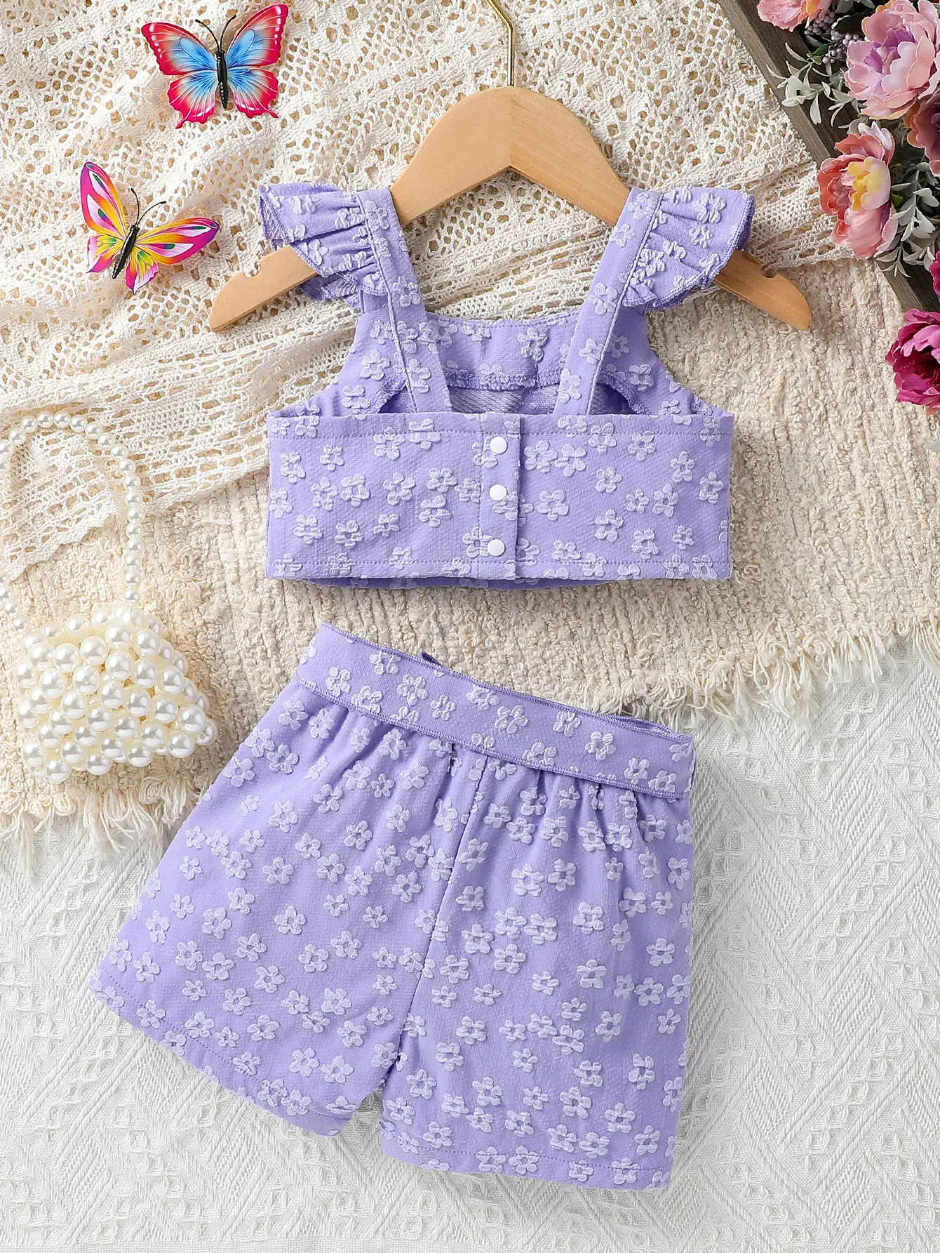 2025 New Fashion Printed Strap Top and Printed Pants Casual Three-Piece Set