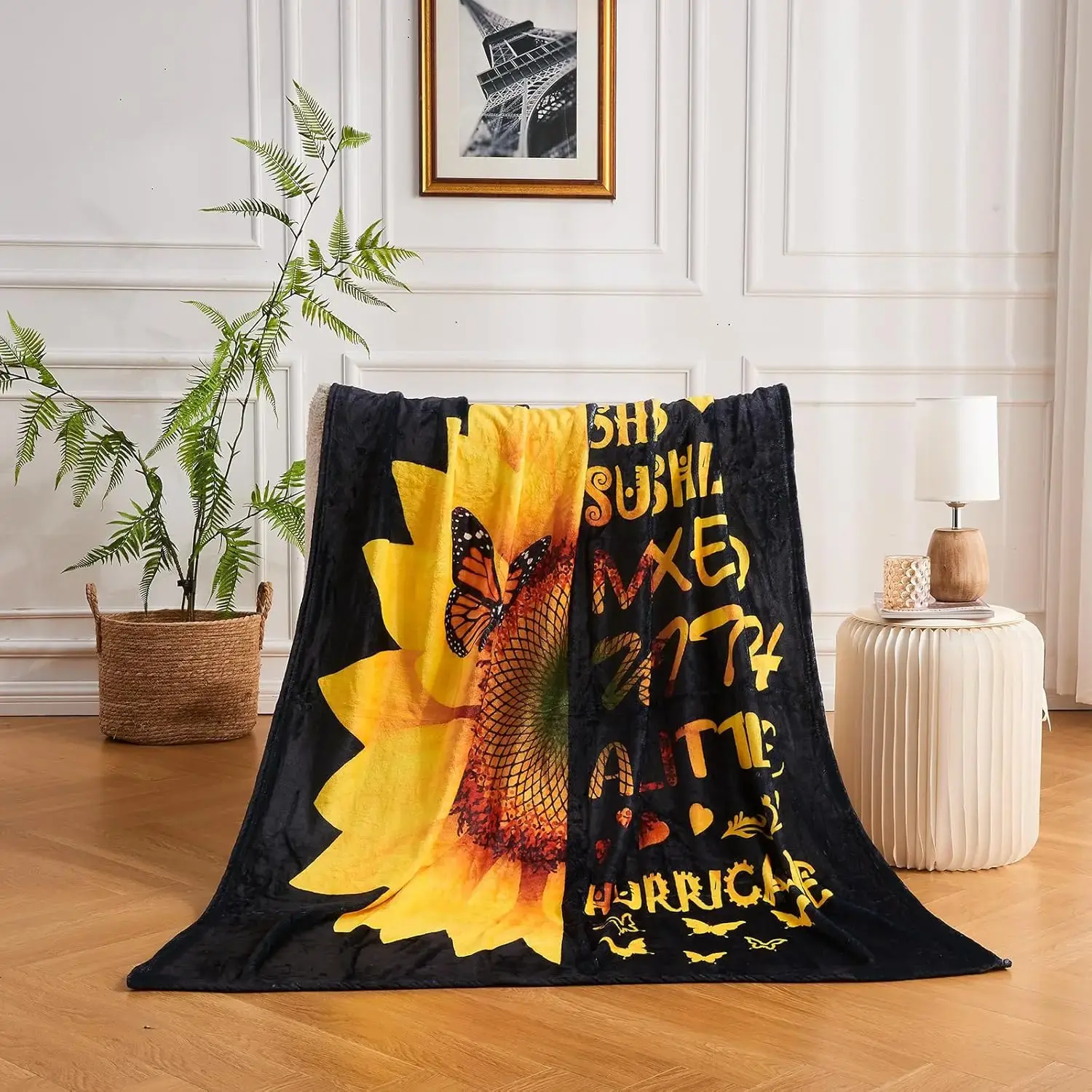 Sunflower Butterfly Blanket Soft Warm Light Comfortable Plush Blanket Bed Sofa Office Decoration Gift for Women...
