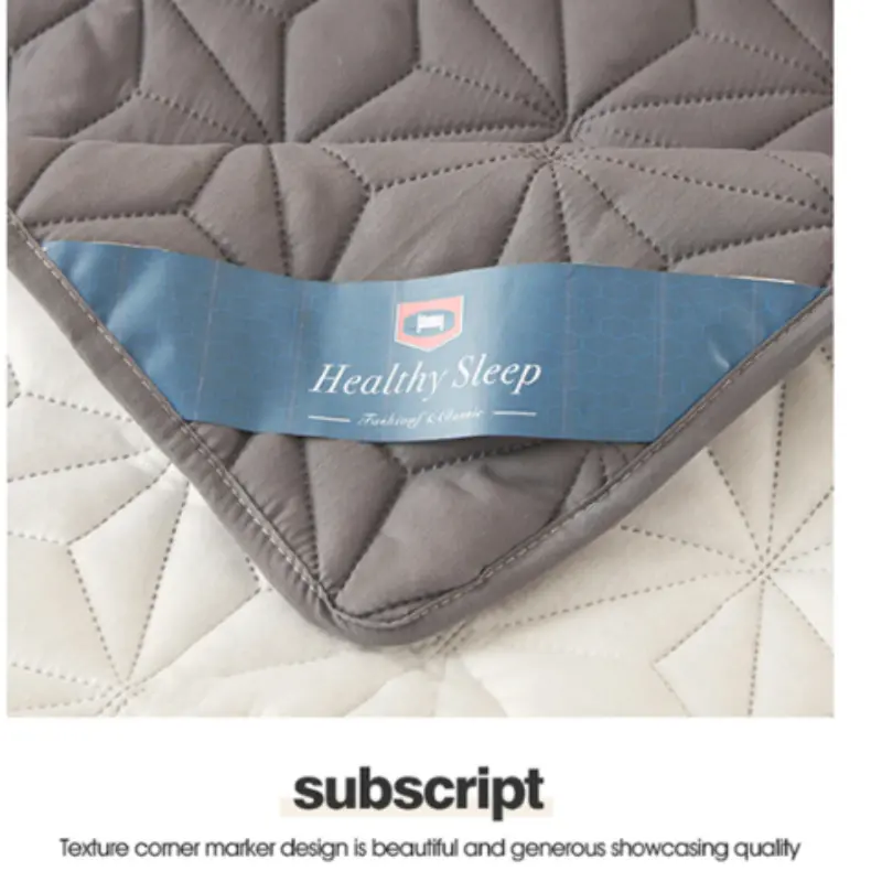 Waterproof Mattress Topper with Elastic Band Quilted Protector Pad Bedspread Winter Mattress Cover for Single/Double Bed 140/160