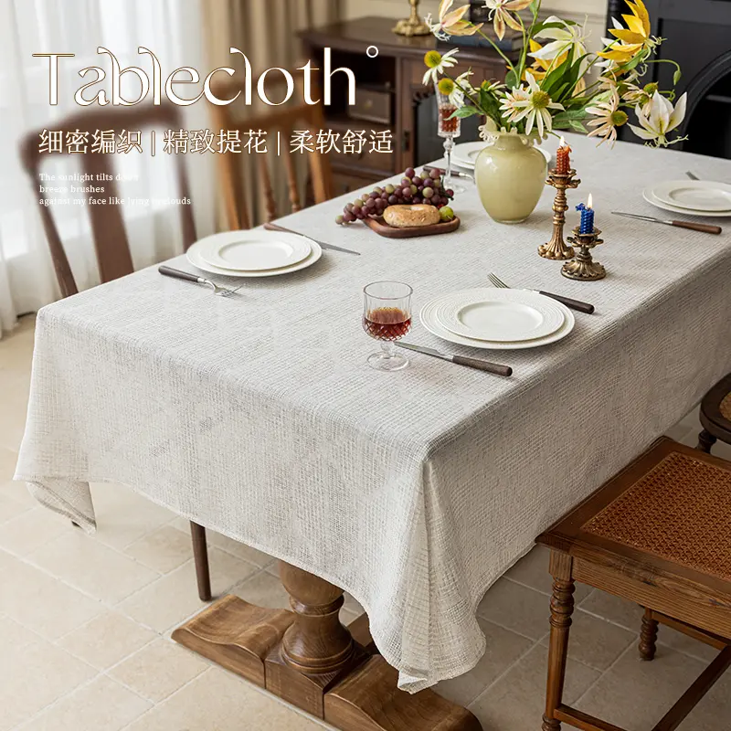 2024 New Style Japanese-Style Linen-like Solid Color Tablecloth for Wedding Dining Table in Dining Room Tea Table Decoration
