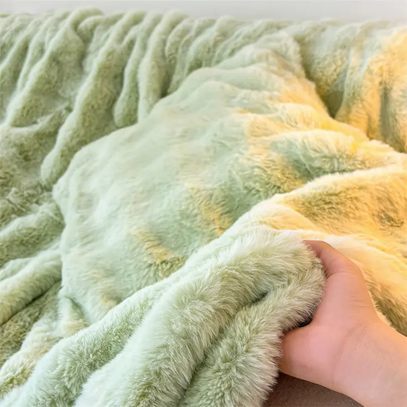 Luxury Faux Rabbit Fur Sofa Towel Thickened Non-Slip Plush Shaggy Couch Cover Winter Warm Living Room Home Decor Throw Blankets