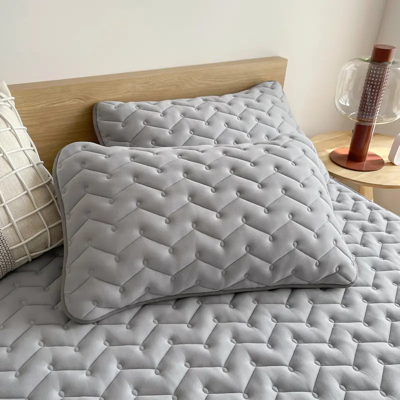 3pcs Waterproof Bedding Set 1pc Mattress Cover 2pcs Pillowcase Soft Comfortable Fitted Sheet Washable Durable Mattress Protector