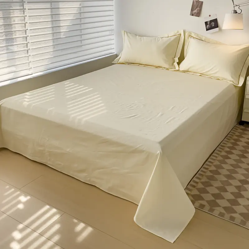 Soft Egyptian Cotton Bed Sheet Home Textile Luxury 400TC 100% Cotton Flat Sheets Bed Linen Single Queen King Size Bedspreads