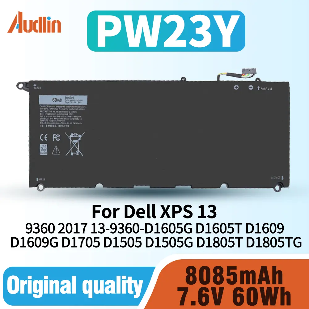 PW23Y Laptop Battery for Dell XPS 13 9360 P54G002 13-9360-D1605G 13-9360-D1605T D1609 D1705 D1505 2017 TP1GT RNP72 0RNP72 0TP1GT
