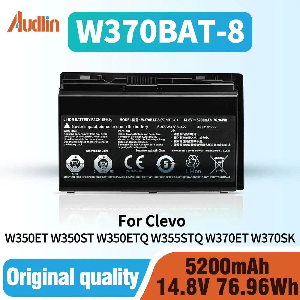 W370BAT-8 Battery for Clevo W350ET W350ST W350ETQ W355STQ W370ET W370SK Sager NP6350 NP6370 Hasee CW35S Series 6-87-W37SS-427