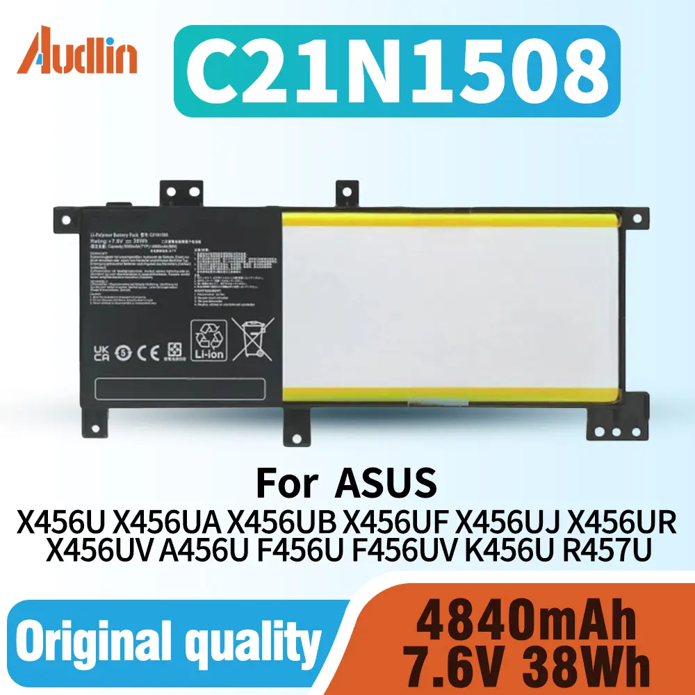 C21N1508 Laptop Battery For ASUS X456U X456UA X456UR X456UV A456U X456UB X456UF X456UJ F456U F456UV K456U R457U 38Wh C21PQ9H