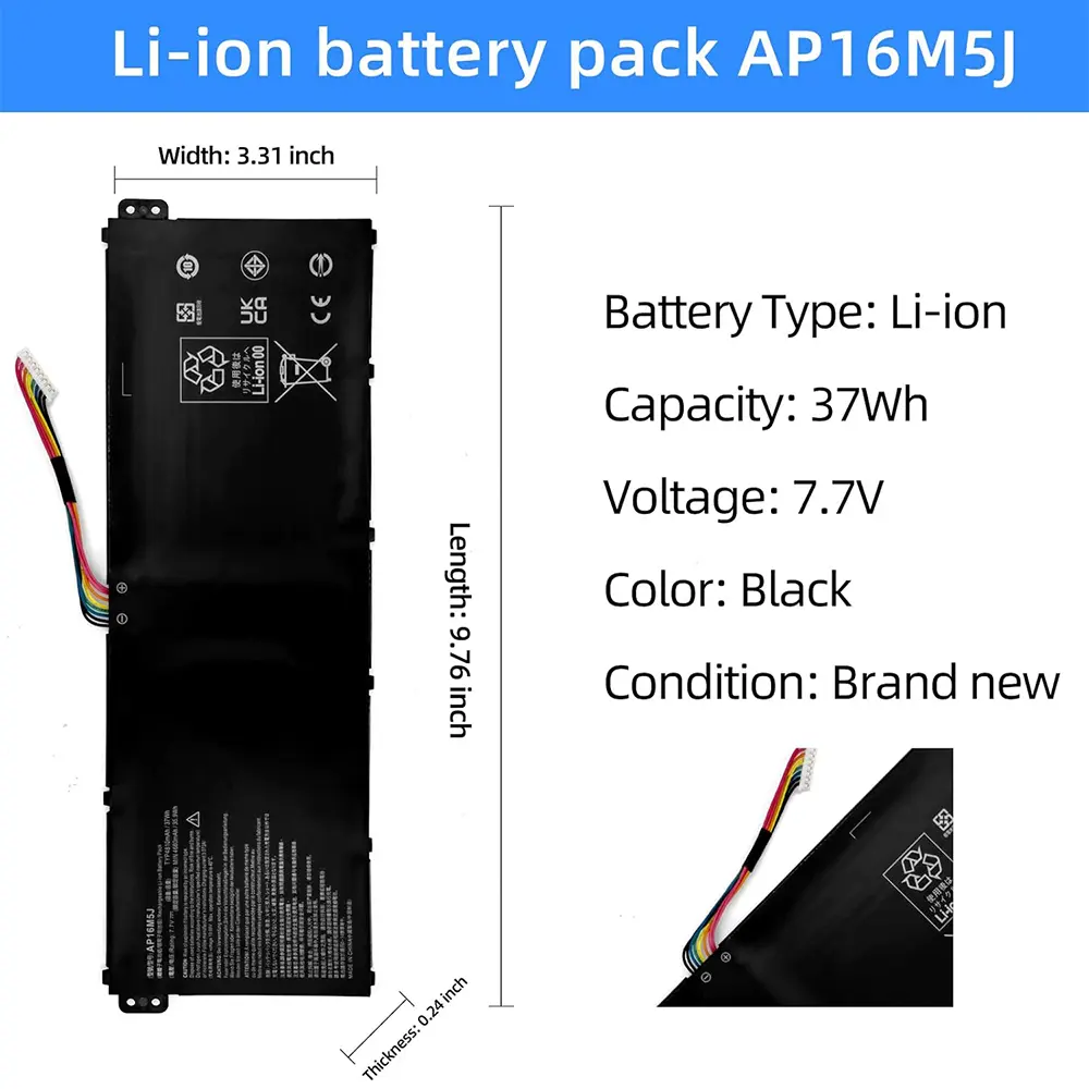 AP16M5J Laptop Battery for Acer Aspire 1 A114-31 A114-32 Aspire 3 A314-31 A314-32 A314-41 A315-21 A315-21G A315-22 A315-31